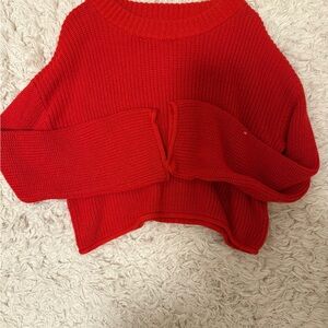 Wild Fable Vibrant Red Crew Neck Sweater